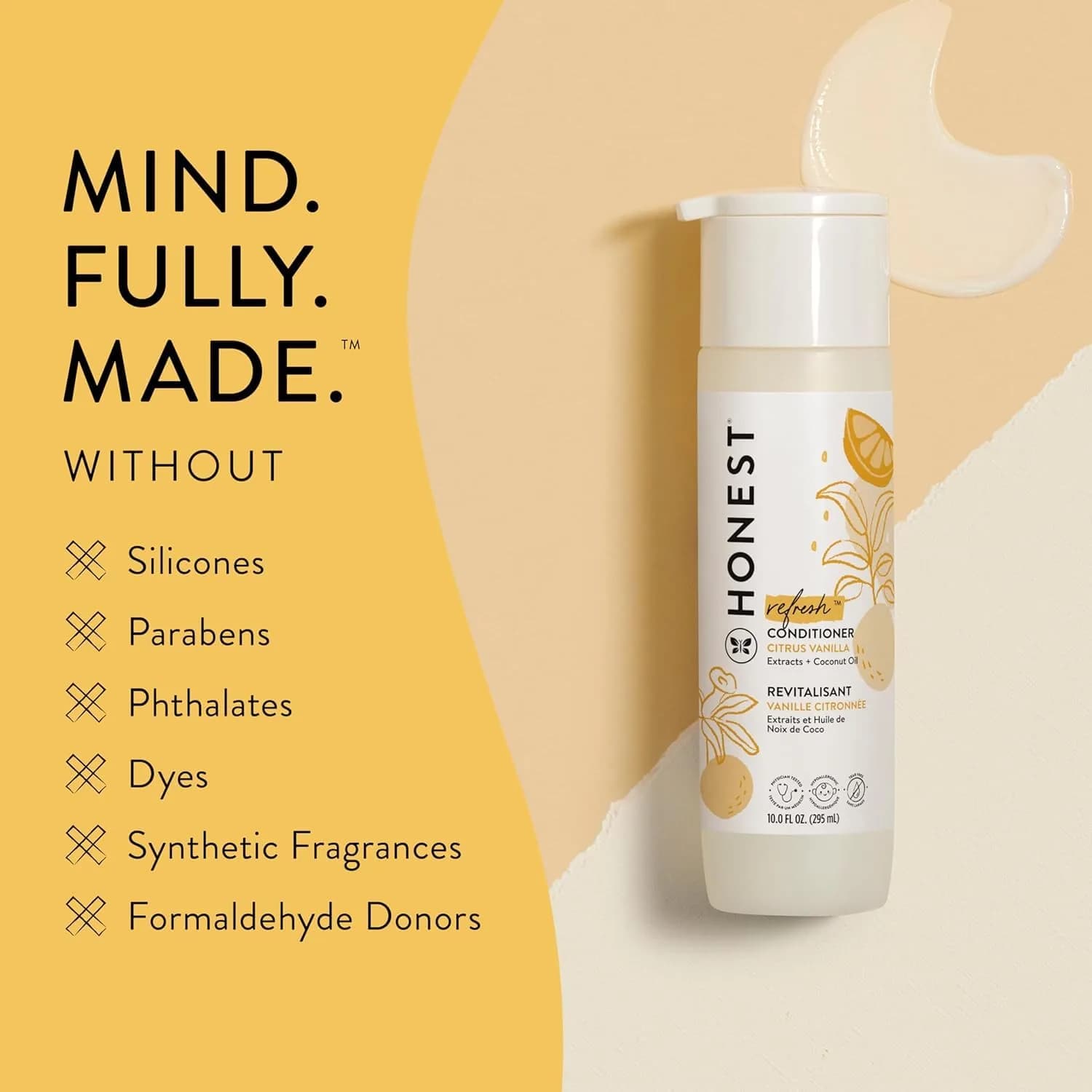 The Honest Company Silicone-Free Conditioner, Gentle Tear-Free, Hypoallergenic, Citrus Vanilla Refresh, 295ml (10 fl oz) - view 5