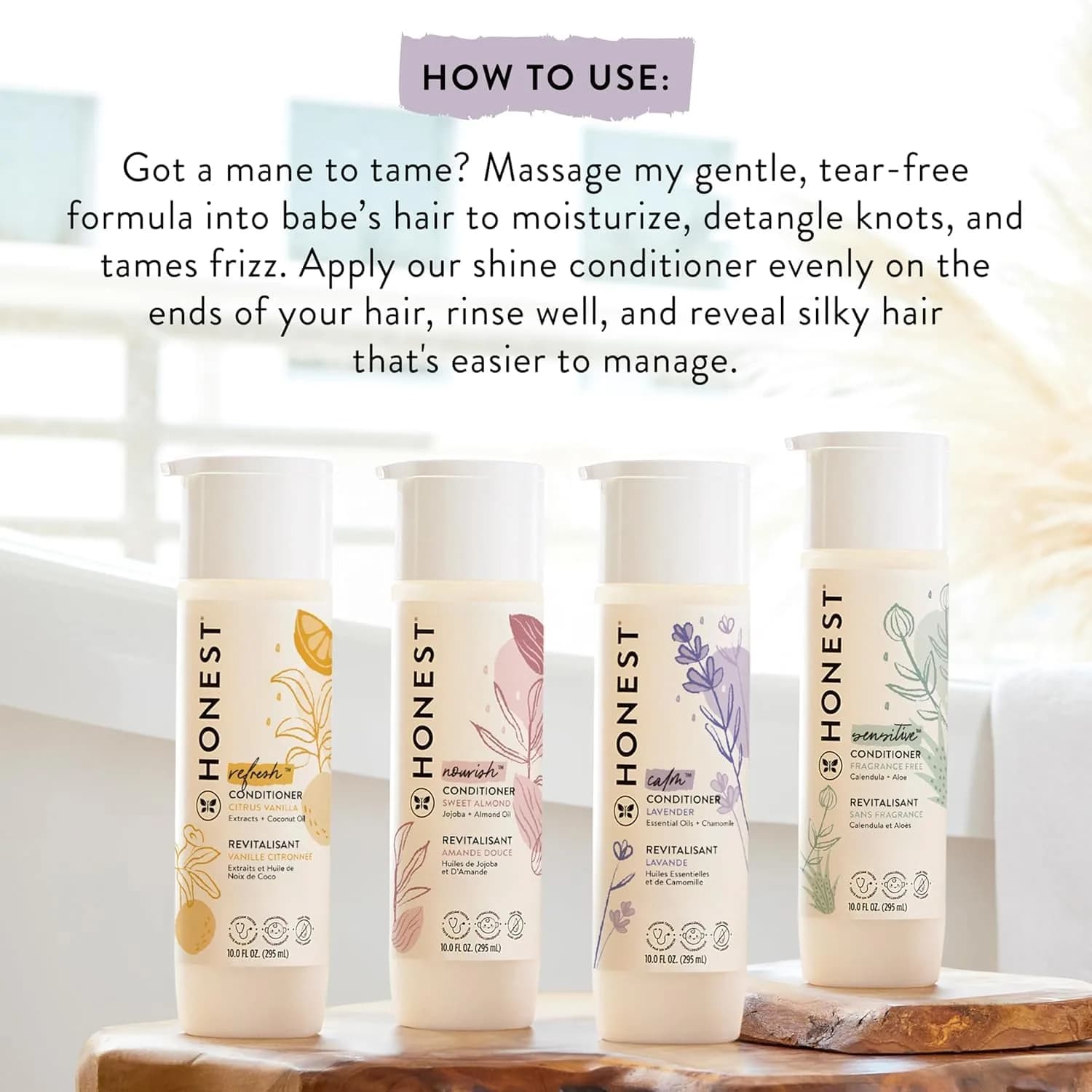 The Honest Company Silicone-Free Conditioner, Gentle Tear-Free, Hypoallergenic, Citrus Vanilla Refresh, 295ml (10 fl oz) - view 6