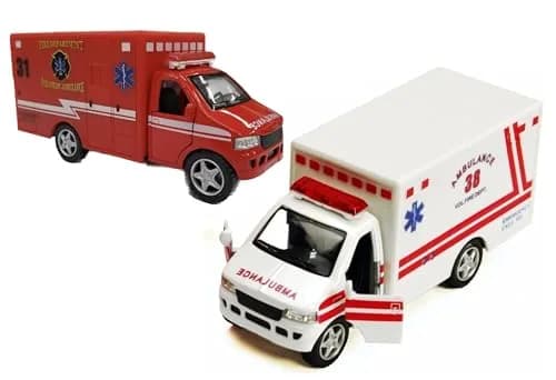 KiNSMART Rescue Team Ambulance Die Cast Metal Toy Truck 5-inch (2-Pack) | ASTM-Tested Non-Toxic Toy Vehicle thumbnail 1