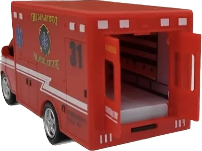 KiNSMART Rescue Team Ambulance Die Cast Metal Toy Truck 5-inch (2-Pack) | ASTM-Tested Non-Toxic Toy Vehicle thumbnail 6