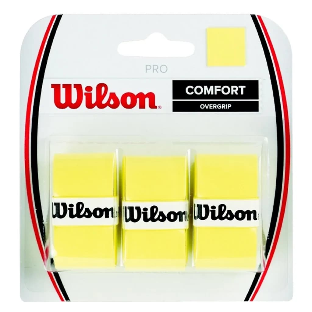 WILSON Pro Overgrip Comfort - 3 Pack (Yellow) | Superior Feel & Durability for Tennis & Racquet Sports — Yellow