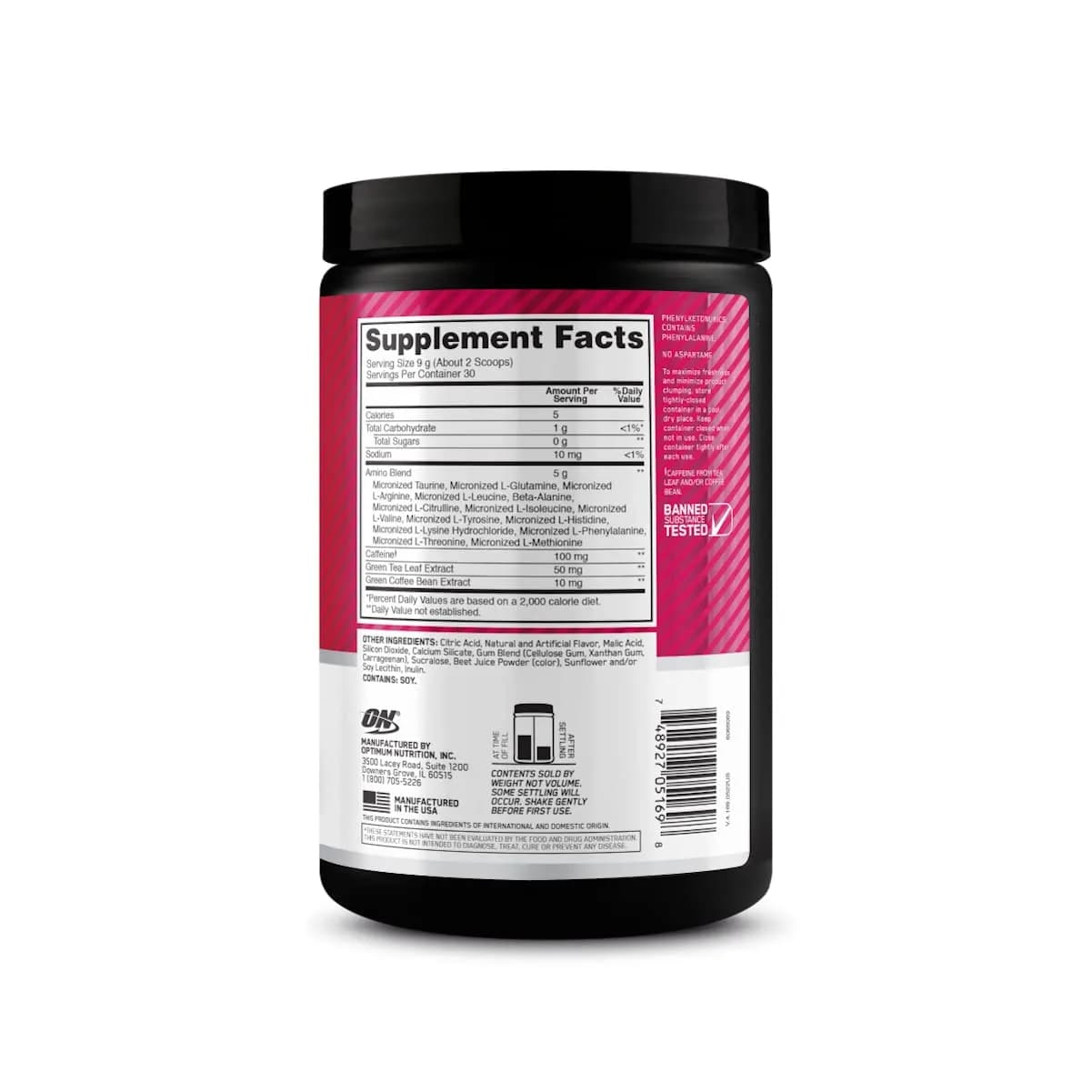 Optimum Nutrition Essential Amino Energy Powder, Strawberry Lime, 270 g (9.5 Oz) | Amino & Energy Blend - view 6