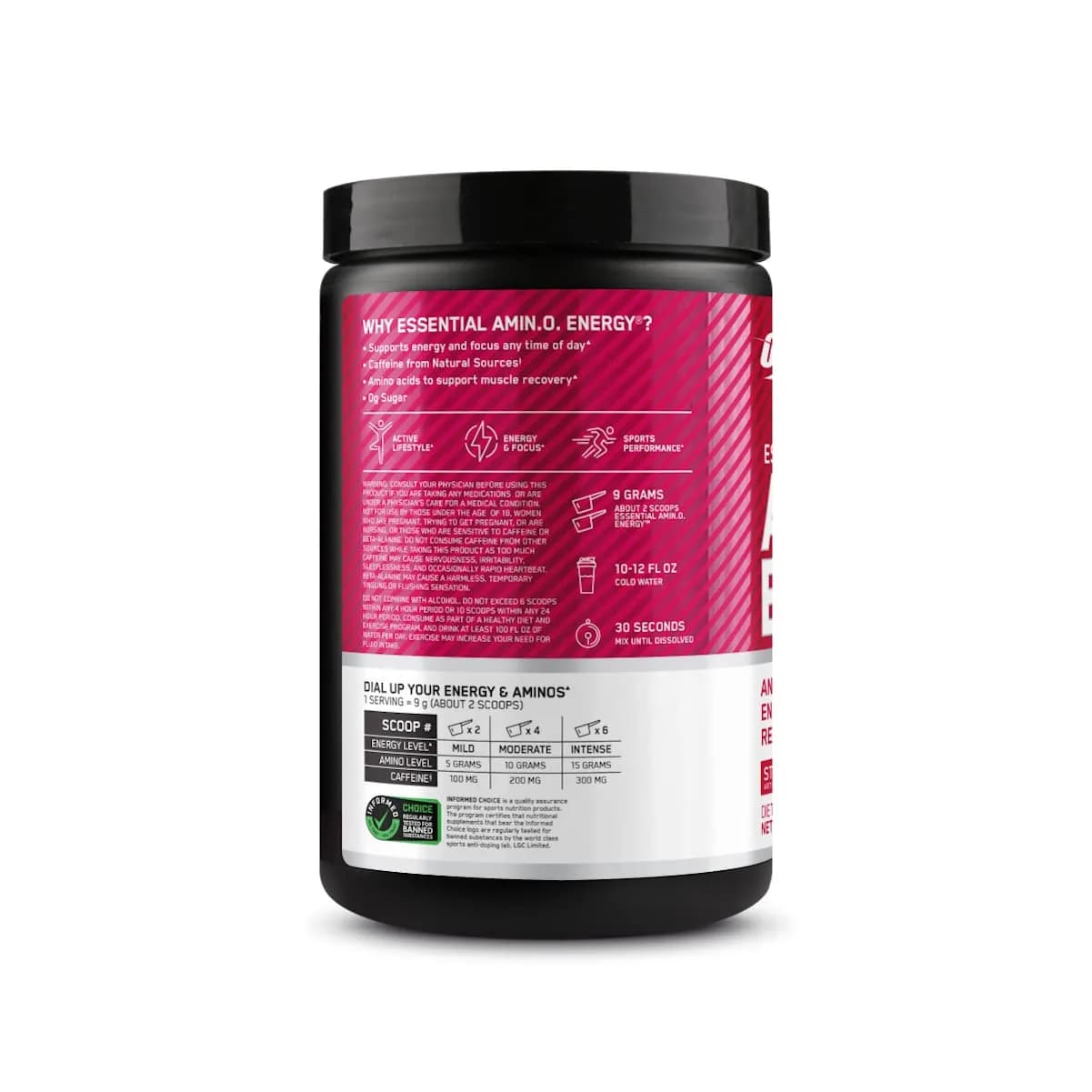Optimum Nutrition Essential Amino Energy Powder, Strawberry Lime, 270 g (9.5 Oz) | Amino & Energy Blend - view 7