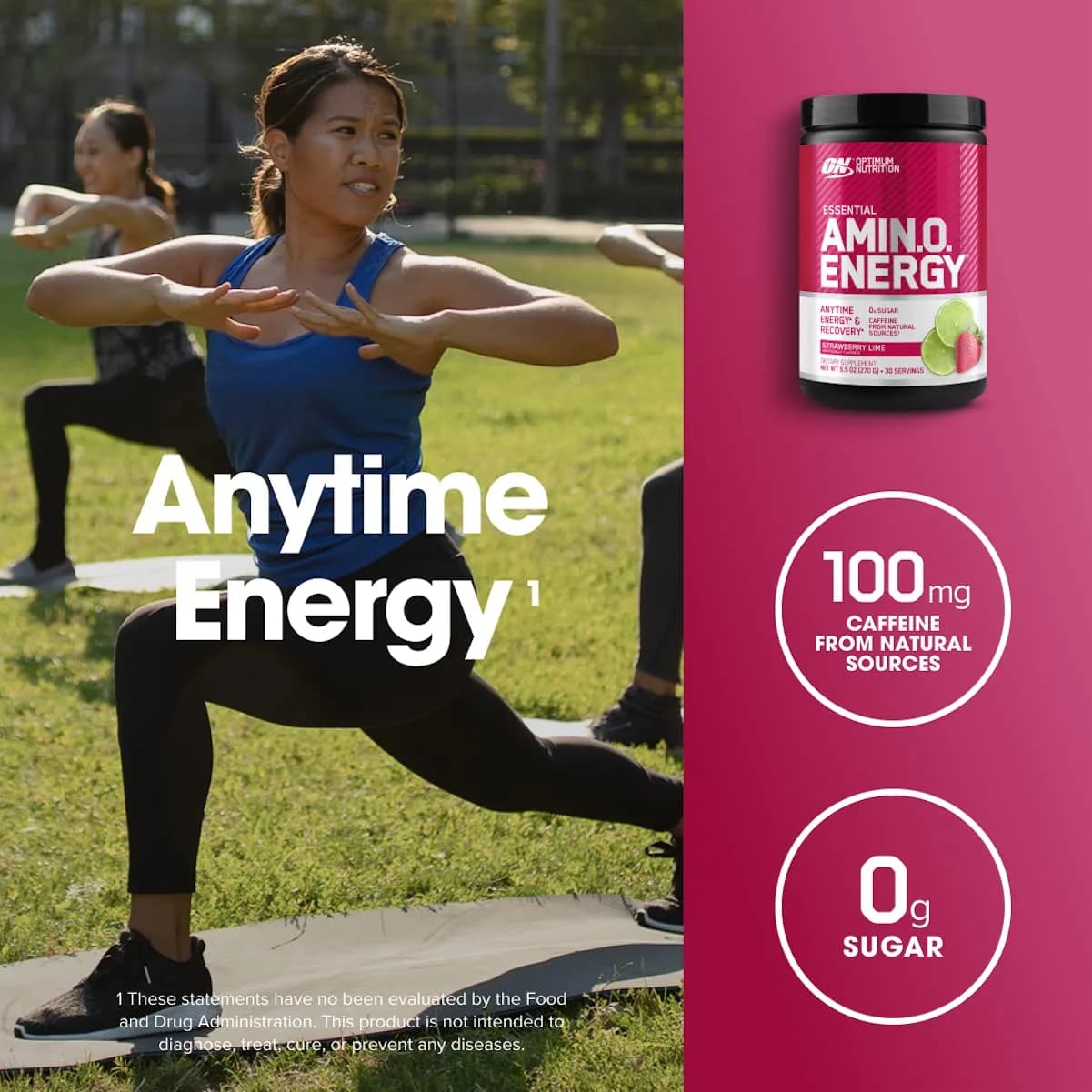 Optimum Nutrition Essential Amino Energy Powder, Strawberry Lime, 270 g (9.5 Oz) | Amino & Energy Blend - view 4