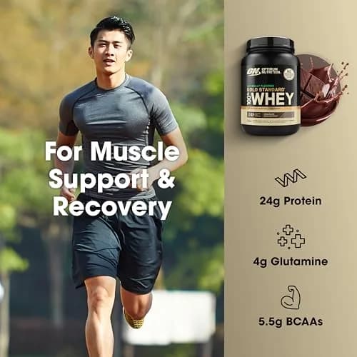 Optimum Nutrition Gold Standard 100% Whey Protein Powder Chocolate 907 g (2 LB) | 24g Protein Per Serving thumbnail 5