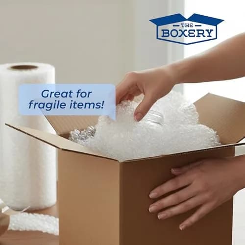 The Boxery Bubble Wrap Roll 12 inch x 175 ft | Perforated, Shock Absorbing Packing Material thumbnail 5