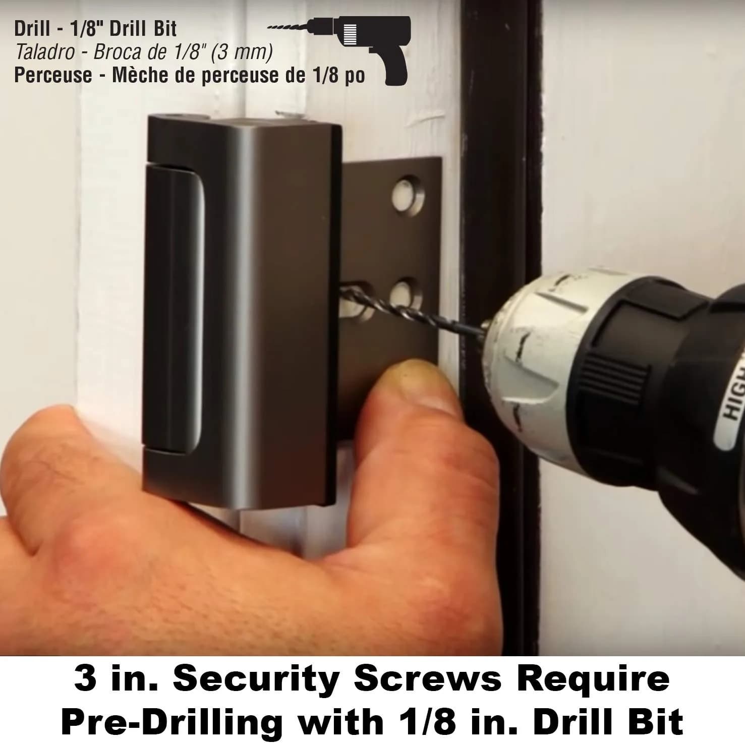 Prime-Line U 11126 Door Reinforcement Lock 7.6 cm (3 in.) | Adds Extra Security to Swing-In Doors - view 6
