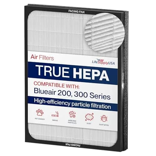 LifeSupplyUSA Classic 200/300 Series HEPA Filter Compatible with Blueair Air Purifier Models 201, 203, 205, 215B, 250E, 270E, 303 | Fiberglass, 18 3/4" x 14 3/4" x 2 1/4" thumbnail 1