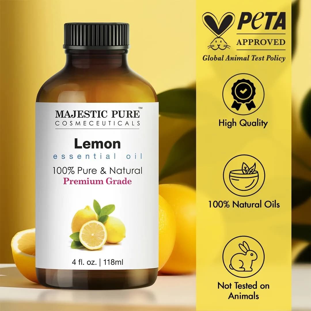 Majestic Pure Lemon Essential Oil 120ml (4 Fl Oz) | Pure & Natural Aromatherapy Oil - view 2