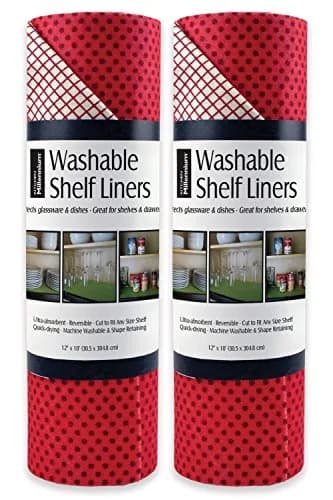 DII Fridge & Shelf Liner Collection Non-Adhesive 12x20 in Tango Red Dots | Washable & Cut to Fit thumbnail 1