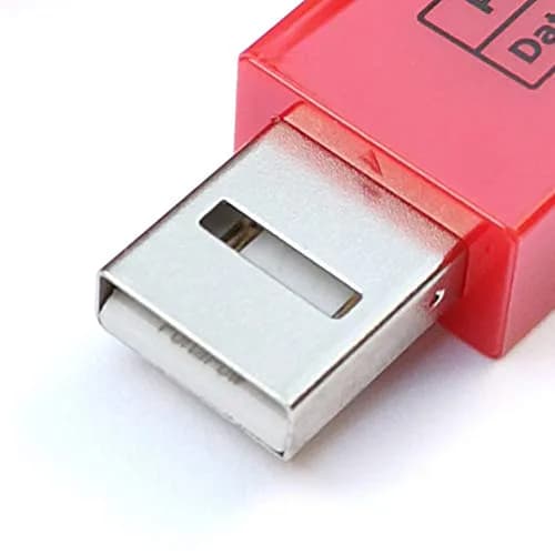 PortaPow USB Data Blocker Red 3cm (0.1 ft) | Protects Against Juice Jacking thumbnail 4