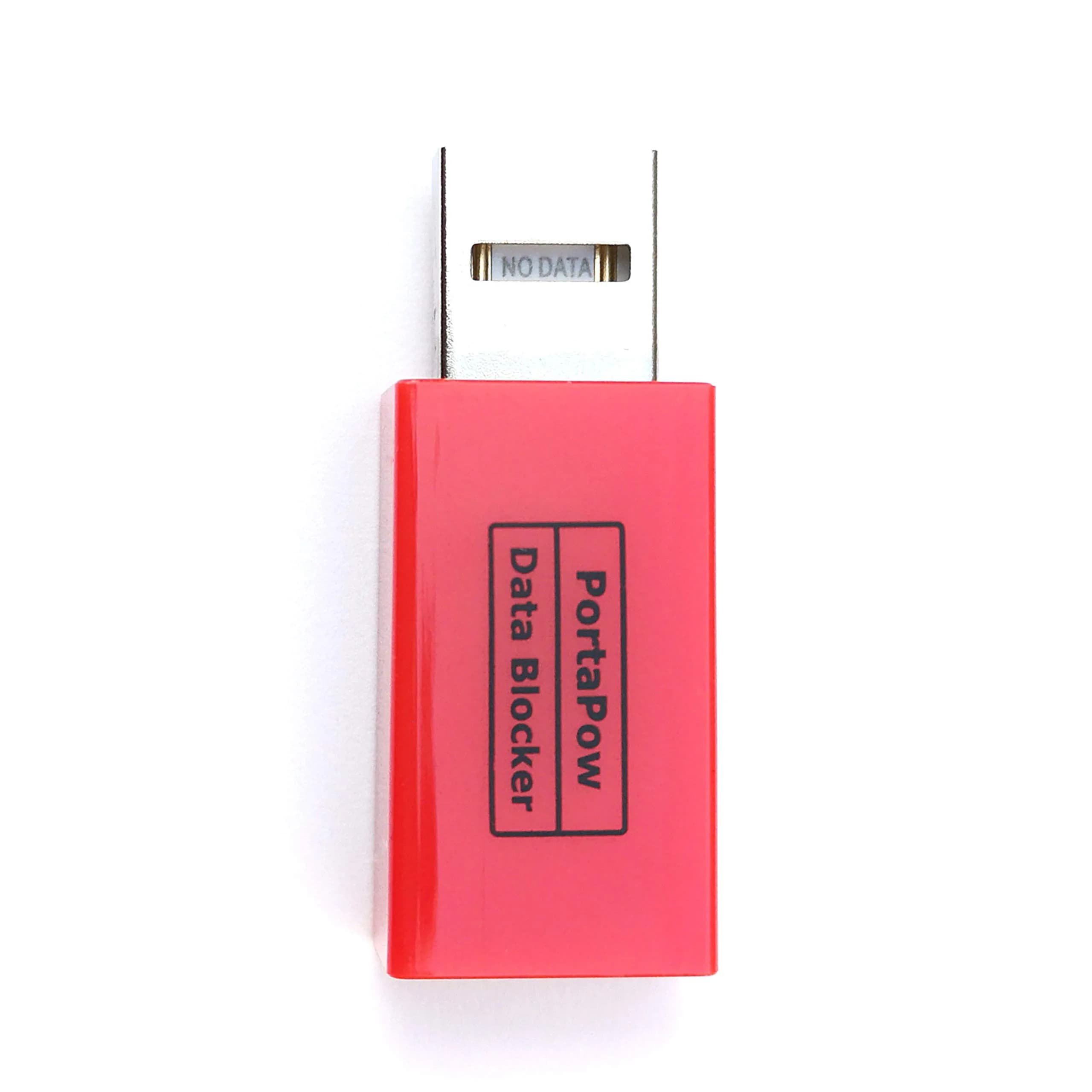 PortaPow USB Data Blocker Red 3cm (0.1 ft) | Protects Against Juice Jacking - view 2