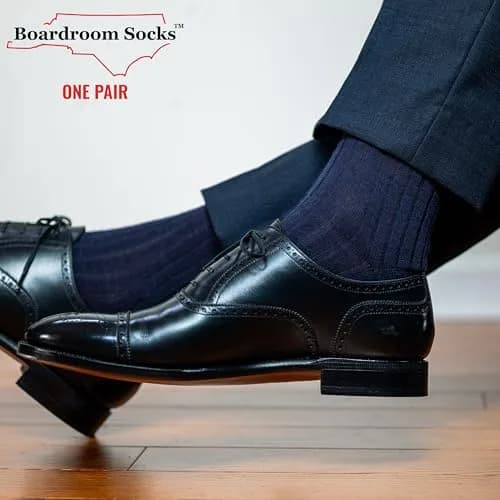 BoardroomSocks Merino Wool Mid-Calf Dress Socks for Men, Ribbed Style, 8-12 | Classic Comfort & Style thumbnail 7