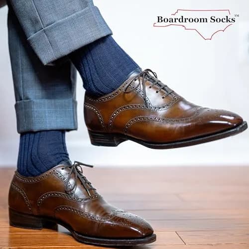 BoardroomSocks Merino Wool Mid-Calf Dress Socks for Men, Ribbed Style, 8-12 | Classic Comfort & Style thumbnail 8
