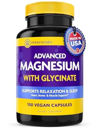 InnovixLabs 2in1 Magnesium Glycinate & Magnesium Malate 210mg | Supports Relaxation & Sleep, Vegan, 150 Capsules thumbnail 1
