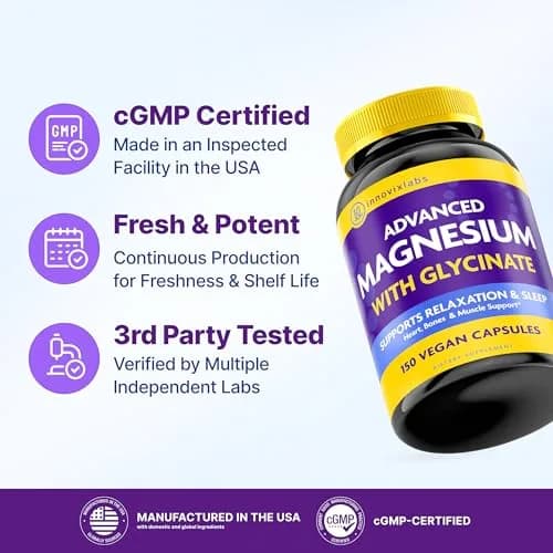 InnovixLabs 2in1 Magnesium Glycinate & Magnesium Malate 210mg | Supports Relaxation & Sleep, Vegan, 150 Capsules thumbnail 5