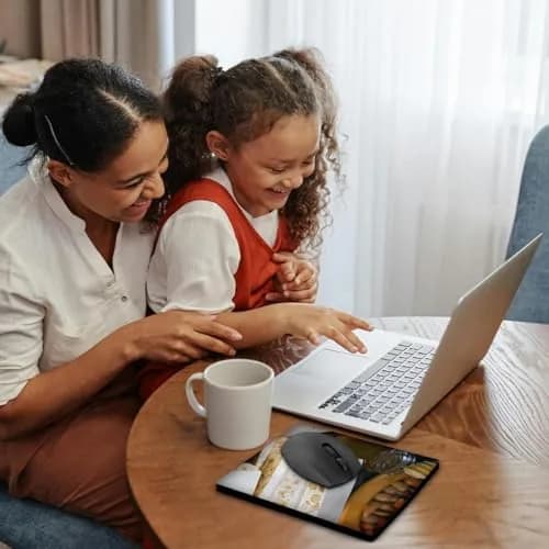 3dRose Mouse Pad 8x8 inches | Heavy-duty recycled rubber, matte finish, non-slip (enables smooth mouse movement) thumbnail 2