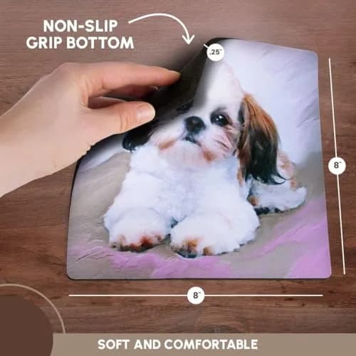 3dRose Mouse Pad 8x8 inches | Heavy-duty recycled rubber, matte finish, non-slip (enables smooth mouse movement) thumbnail 3