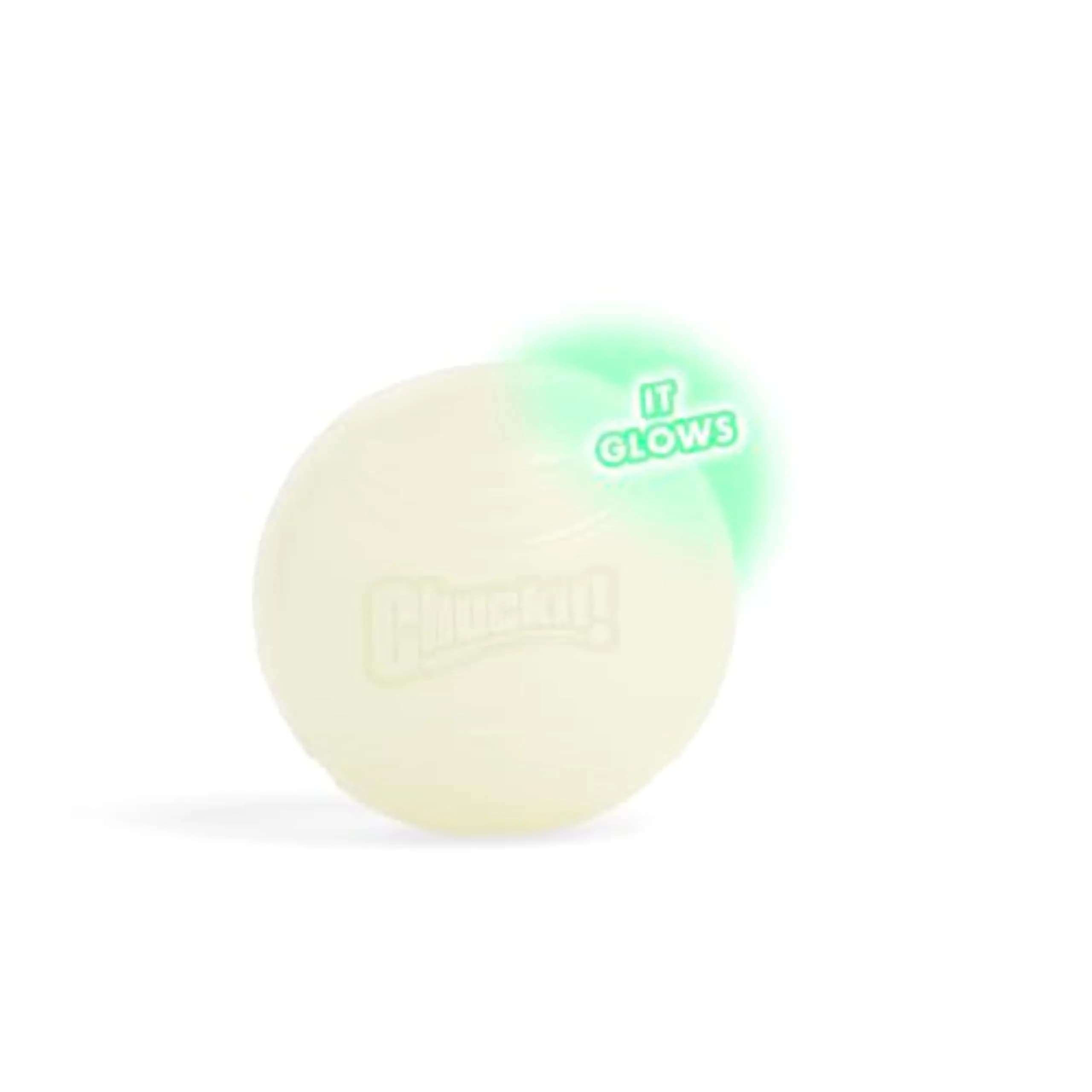 Chuckit! Max Glow Ball for Dogs, Large 7.6 cm (3 in) | Glows for 30 Min After 5 Min Charge - main product image