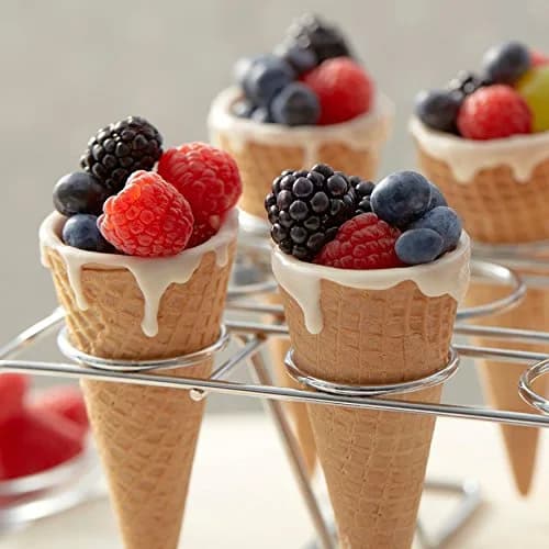 Wilton Cupcake Cones Baking Rack, 12-Cavity Ice Cream Cone Cupcakes Holder | Oven-Safe Steel Stand for Cupcake Cones thumbnail 4