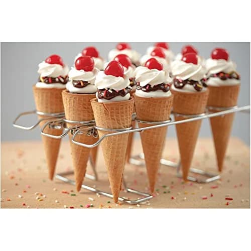 Wilton Cupcake Cones Baking Rack, 12-Cavity Ice Cream Cone Cupcakes Holder | Oven-Safe Steel Stand for Cupcake Cones thumbnail 7