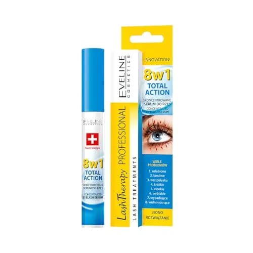 EVELINE COSMETICS Total Action 8 in 1 Eyelash Serum 10ml (0.34 Fl Oz) | Intensive Care for Weakened Lashes thumbnail 1