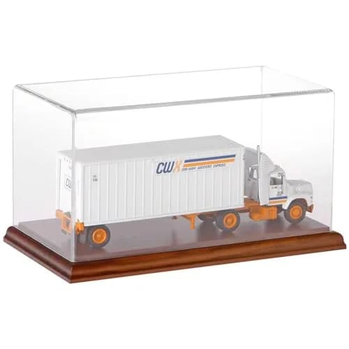Plymor Clear Acrylic Display Case with Hardwood Base 10" W x 5" D x 5" H | Modern Showcase for Collectibles thumbnail 2