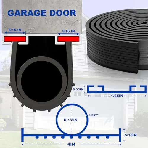 DGSL Garage Door Bottom Seal, 5/16 T-End Rubber Weather Stripping, 3.05m (10 ft) | Heavy-duty waterproof rubber for airtight garage protection thumbnail 2