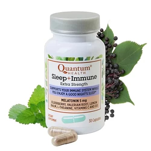 Quantum Sleep Immune Melatonin 5mg Herbal Sleep Aid | Supports Rest & Immunity, 30 Capsules thumbnail 1