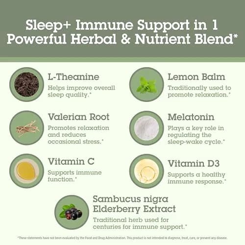 Quantum Sleep Immune Melatonin 5mg Herbal Sleep Aid | Supports Rest & Immunity, 30 Capsules thumbnail 3