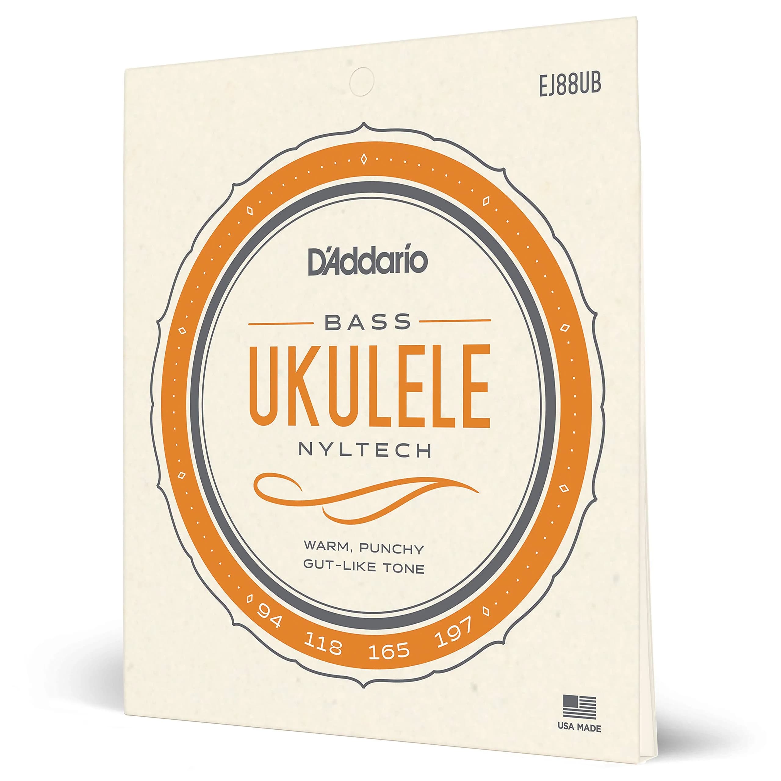 D'Addario Nyltech Bass Ukulele Strings EJ88UB - 4-String Set | Optimized for GCEA Tuning