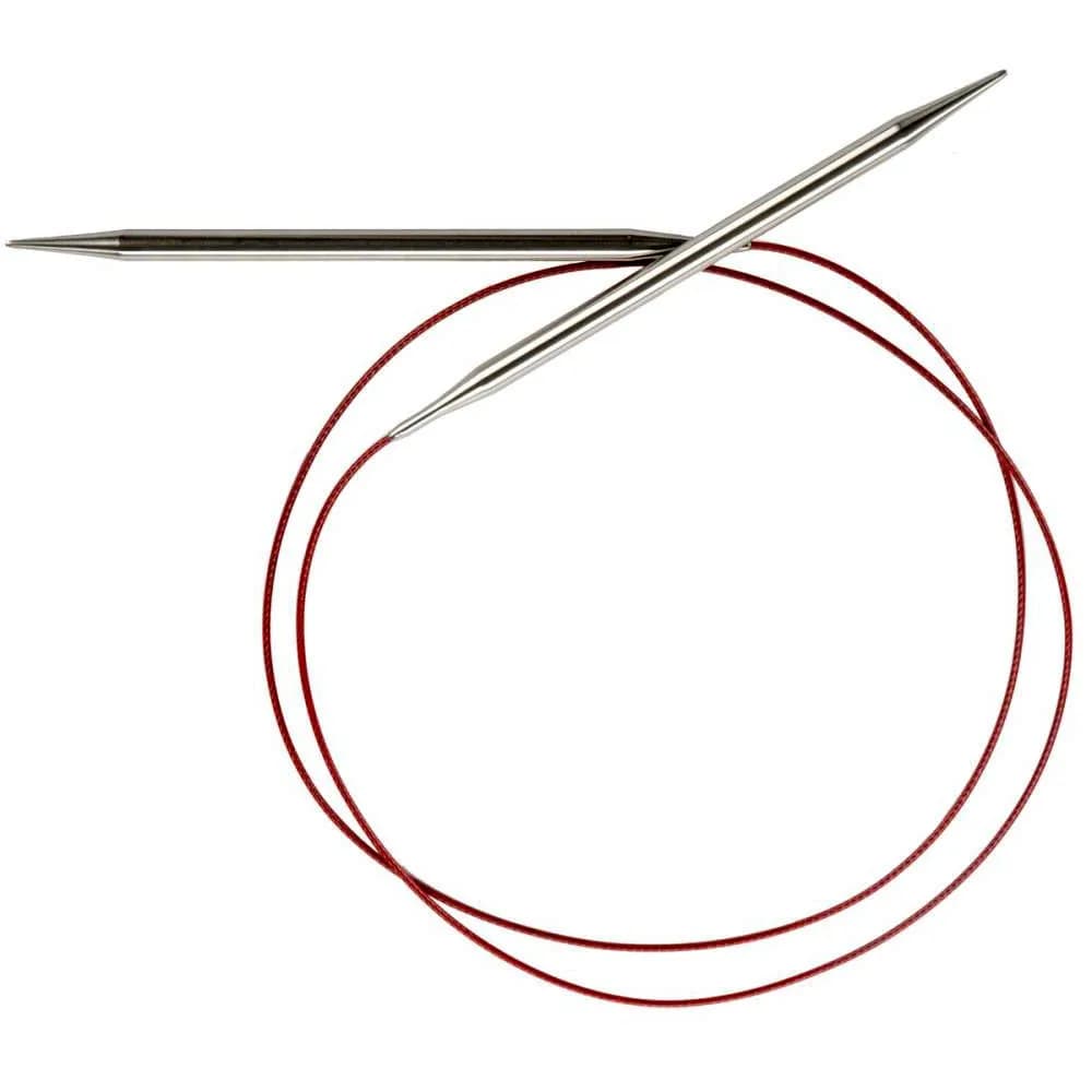 ChiaoGoo SS Red Lace Circular Knitting Needles 40-Inch | US 6 (4 mm) Stainless Steel — US 6 (4 mm)