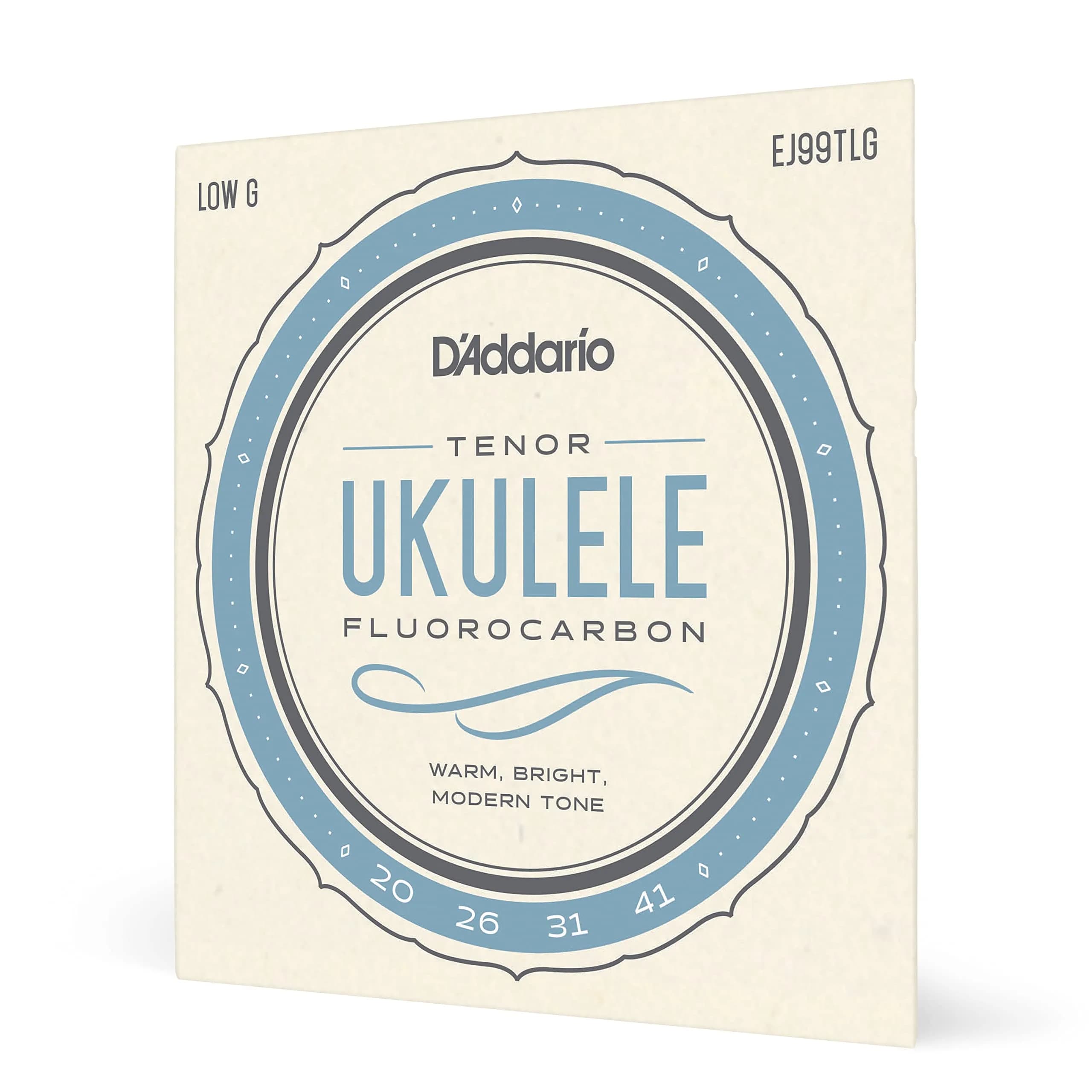 D'Addario Fluorocarbon Tenor Ukulele Strings EJ99TLG Low-G, 4-String Set | Bright Tone & Unsurpassed Intonation