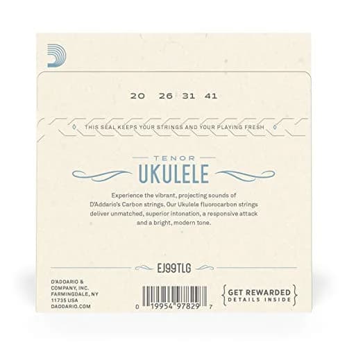 D'Addario Fluorocarbon Tenor Ukulele Strings EJ99TLG Low-G, 4-String Set | Bright Tone & Unsurpassed Intonation thumbnail 3