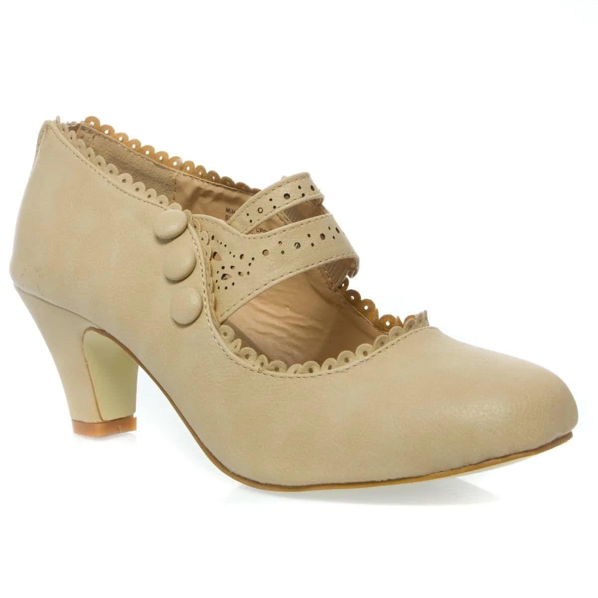 V-Luxury Womens 36-Mina4 Closed Toe Mary Jane High Heel Shoes, Nude, 9 | Cushioned Comfort & Stylish Design