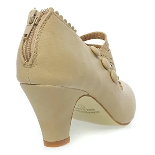 V-Luxury Womens 36-Mina4 Closed Toe Mary Jane High Heel Shoes, Nude, 9 | Cushioned Comfort & Stylish Design thumbnail 4