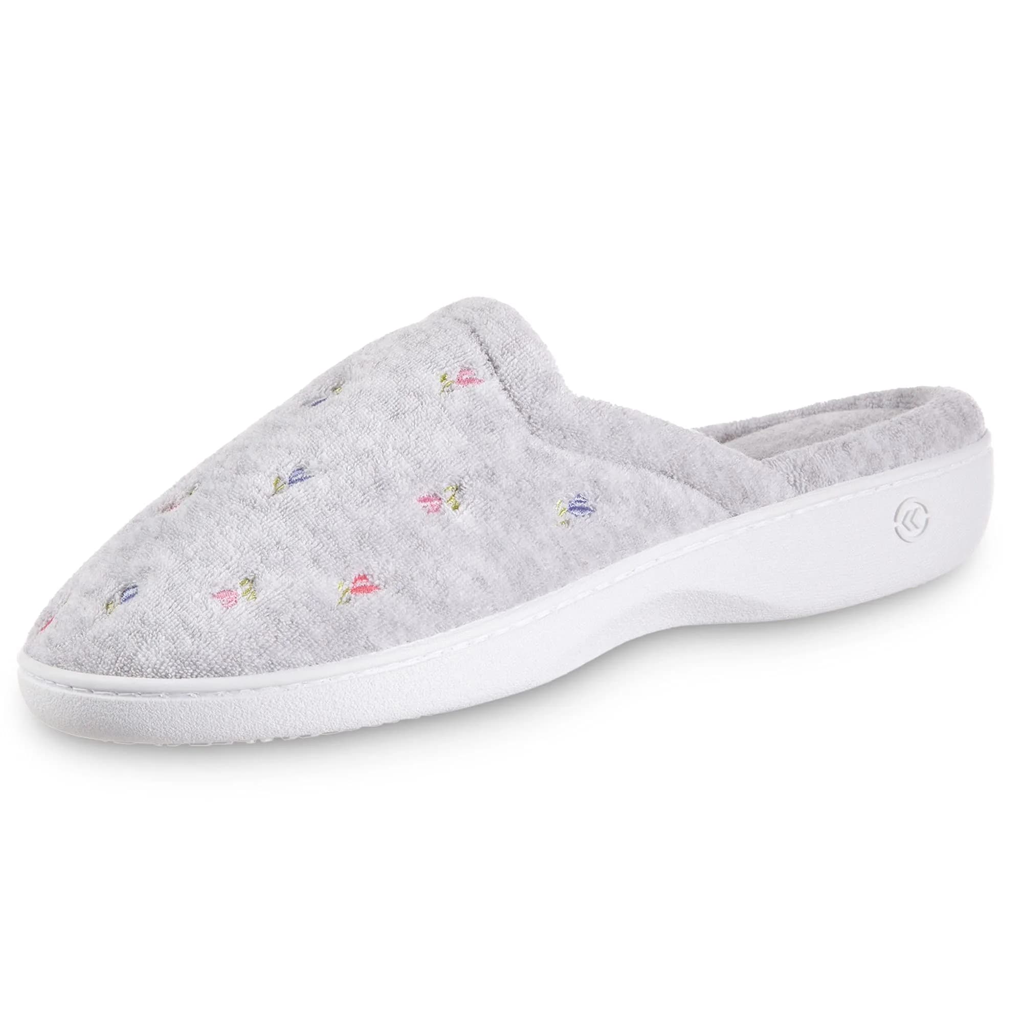 isotoner Women's Indoor/Outdoor Slip-on Secret Sole Clog Slippers 9.5-10 | Memory Foam Comfort & Heal Support