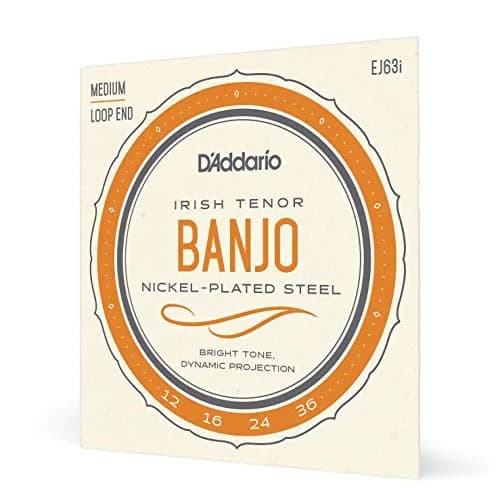 D'Addario EJ63i Irish Tenor Banjo Strings Nickel-Plated Steel 0.30mm (12-36 Gauge) | Warm, Bright Tone thumbnail 1