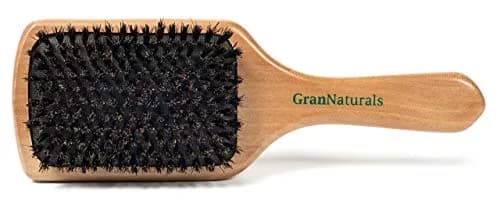 GranNaturals Boar Bristle Paddle Hair Brush | Natural Wooden Large Flat Square for Fine, Thin, Straight Hair thumbnail 4