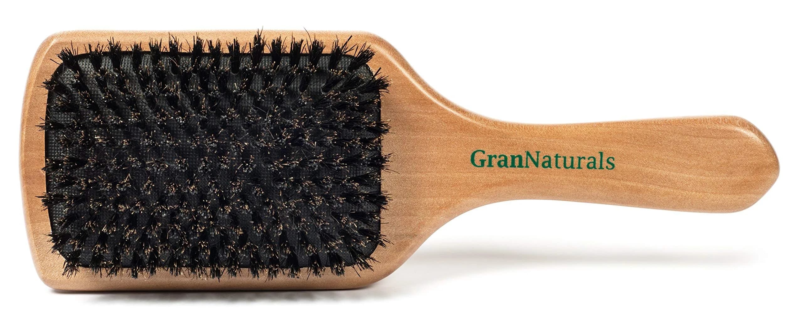 GranNaturals Boar Bristle Paddle Hair Brush | Natural Wooden Large Flat Square for Fine, Thin, Straight Hair - view 4