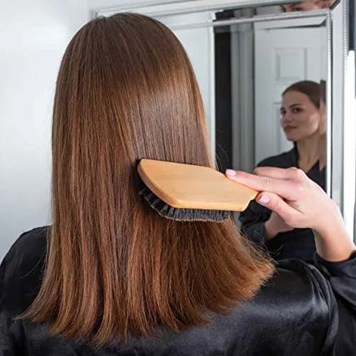 GranNaturals Boar Bristle Paddle Hair Brush | Natural Wooden Large Flat Square for Fine, Thin, Straight Hair thumbnail 5