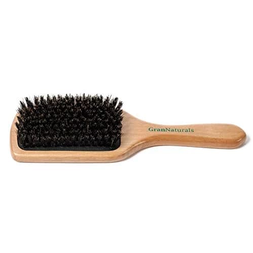 GranNaturals Boar Bristle Paddle Hair Brush | Natural Wooden Large Flat Square for Fine, Thin, Straight Hair thumbnail 9