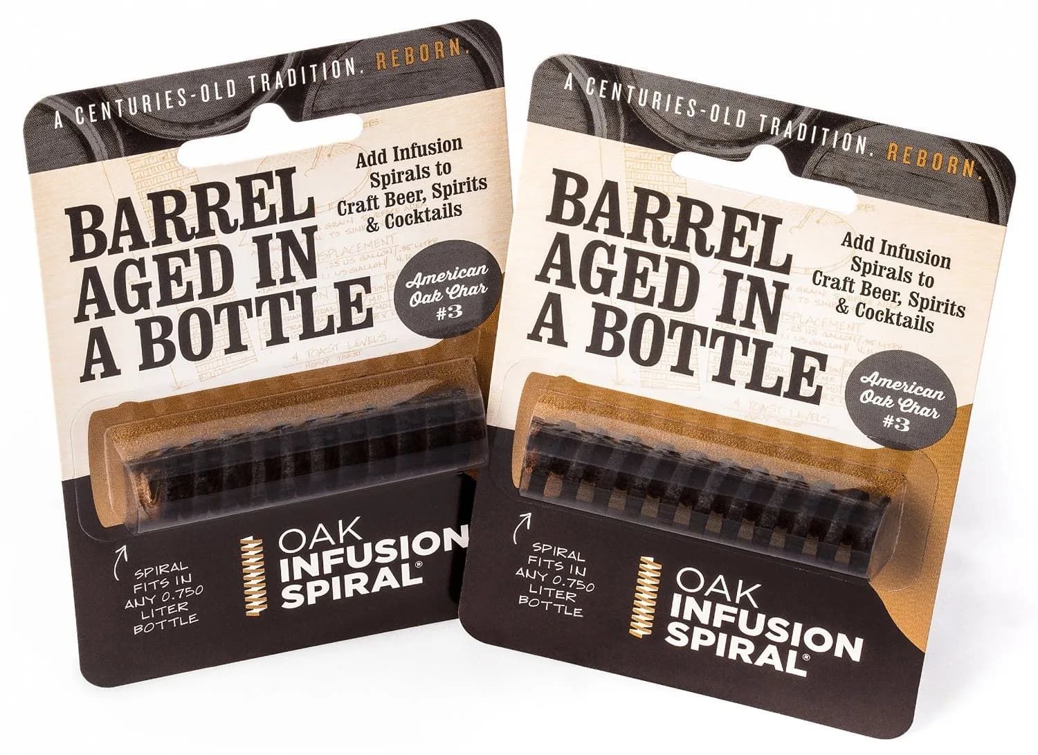 Oak Infusion Spiral Barrel Aged Oak Infusion Spiral 2 Pack | Age Your Whiskey — Brown