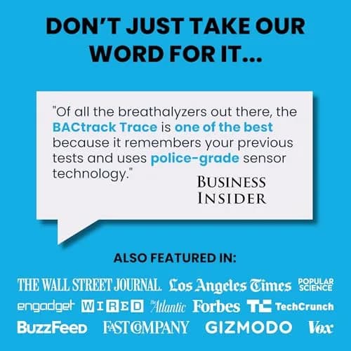 BACtrack Trace Breathalyzer | Police-Grade DOT & NHTSA Compliant | 0.19 lbs (84 g) | Includes 6 Mouthpieces thumbnail 5
