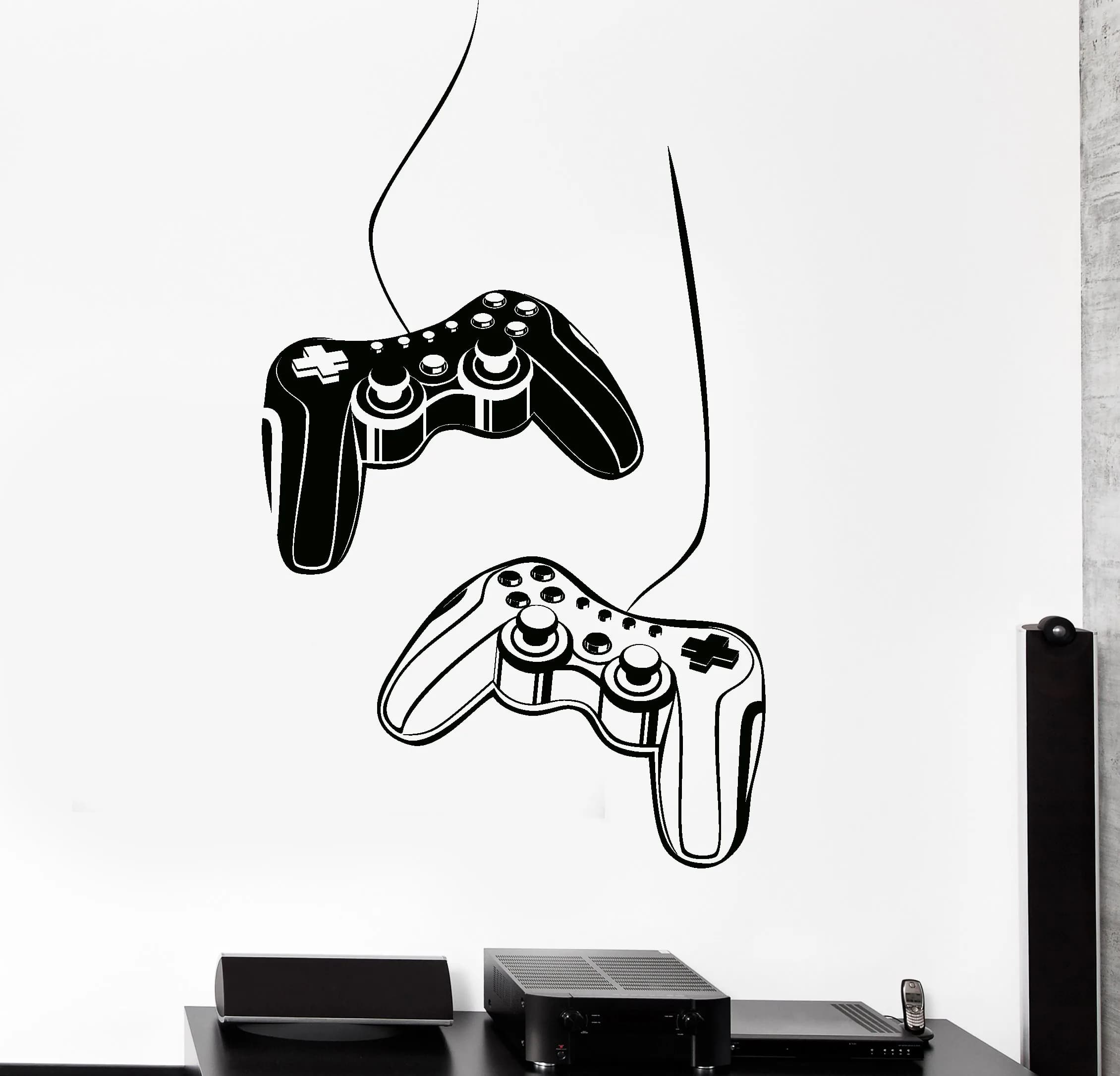 Wallstickers4you Black Sticker Decal Wallstickers4you | Gamer Video Game Room Decor (22.5 in x 35 in) | Premium Vinyl, Removable, Indoor/Outdoor