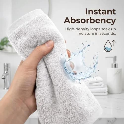 HUINI Microfiber Salon Towels, White, 12 Pack, 14 x 30 in (35.56cm x 76.2cm) | Absorbent & Durable for Hair Drying thumbnail 3