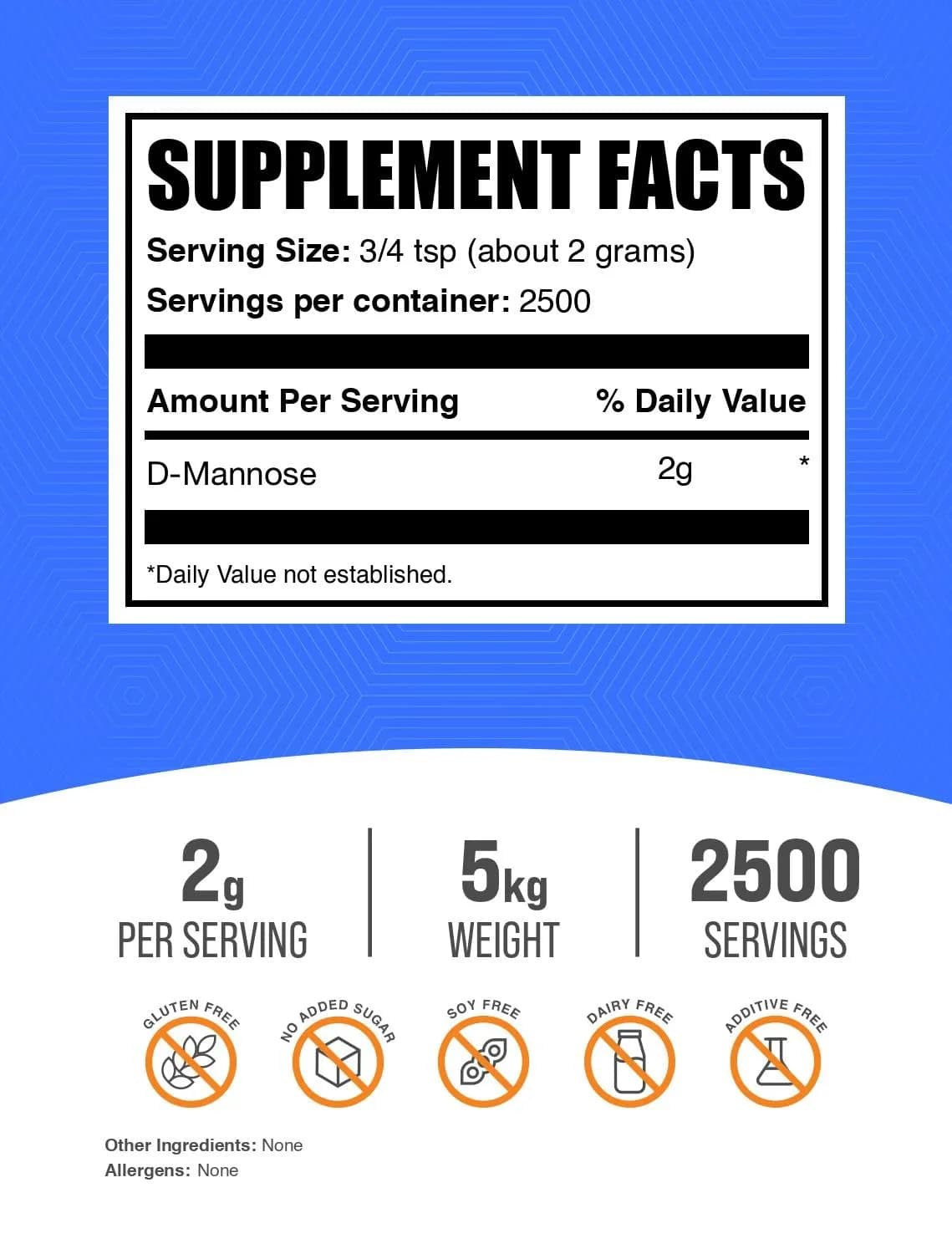 BulkSupplements D-Mannose Powder 2.2 lb (Pack of 5) | Supports Urinary Tract Health - view 2