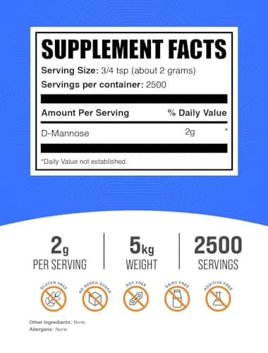 BulkSupplements D-Mannose Powder 1kg (2.2 lb) | Urinary Tract Support thumbnail 2