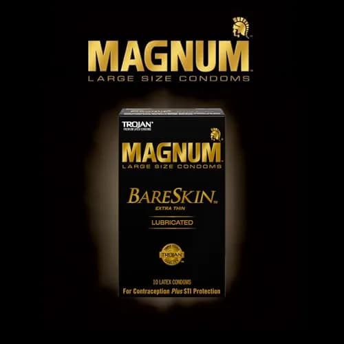 Trojan Magnum Bareskin Large Size Condoms 10 Count | Thinnest Magnum for Heightened Sensitivity thumbnail 6