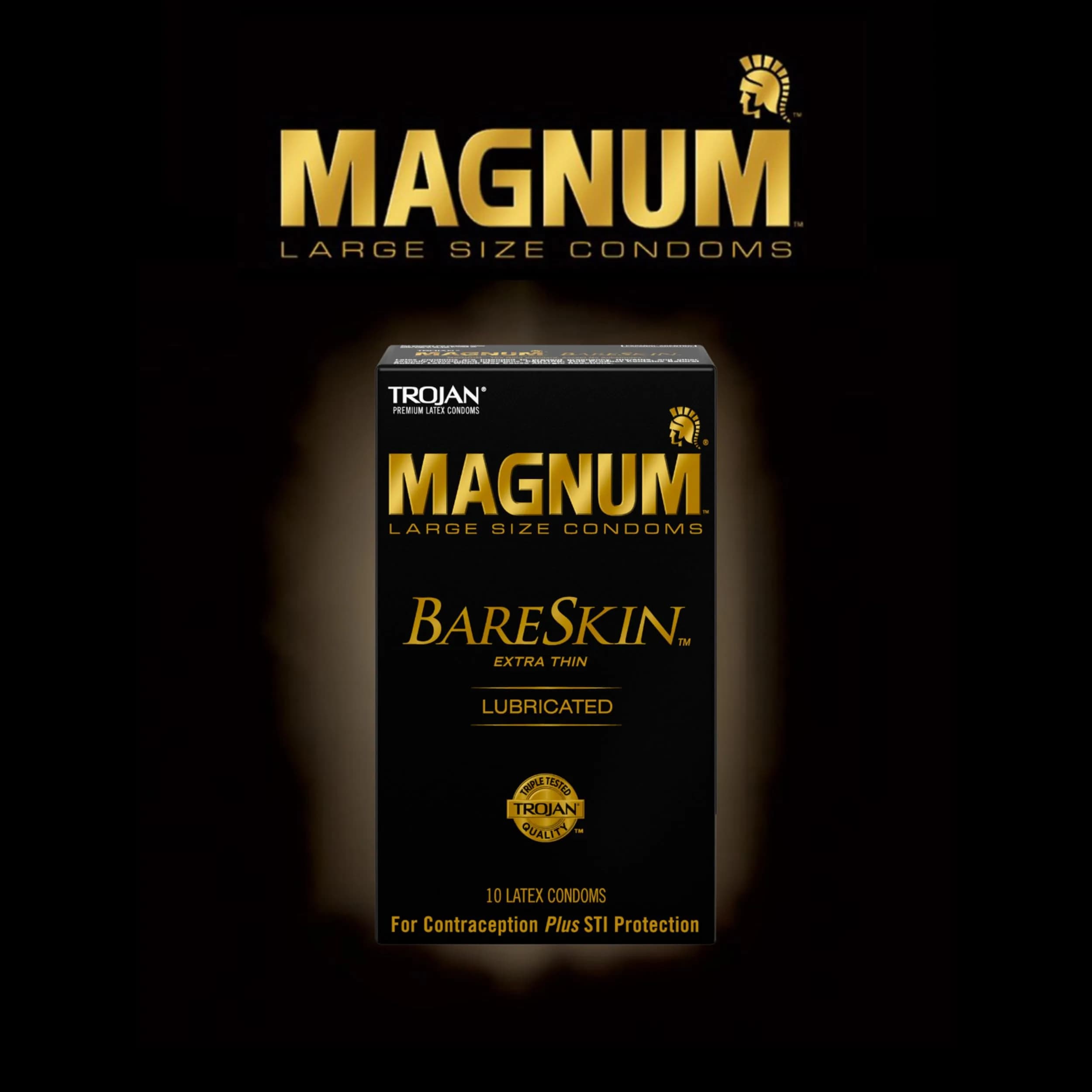 Trojan Magnum Bareskin Large Size Condoms 10 Count | Thinnest Magnum for Heightened Sensitivity - view 6